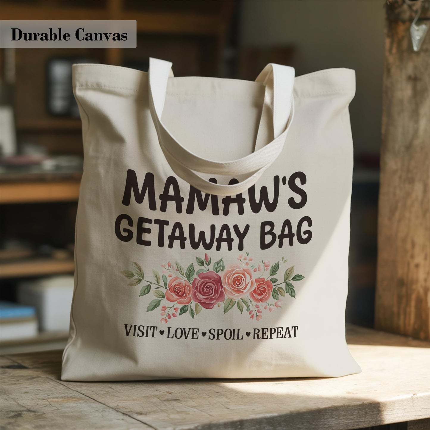 Aesthetic Inspirational Gift Tote Bag, Gifts for Grandma Mom Friend Canvas Bag with Inner Pocket