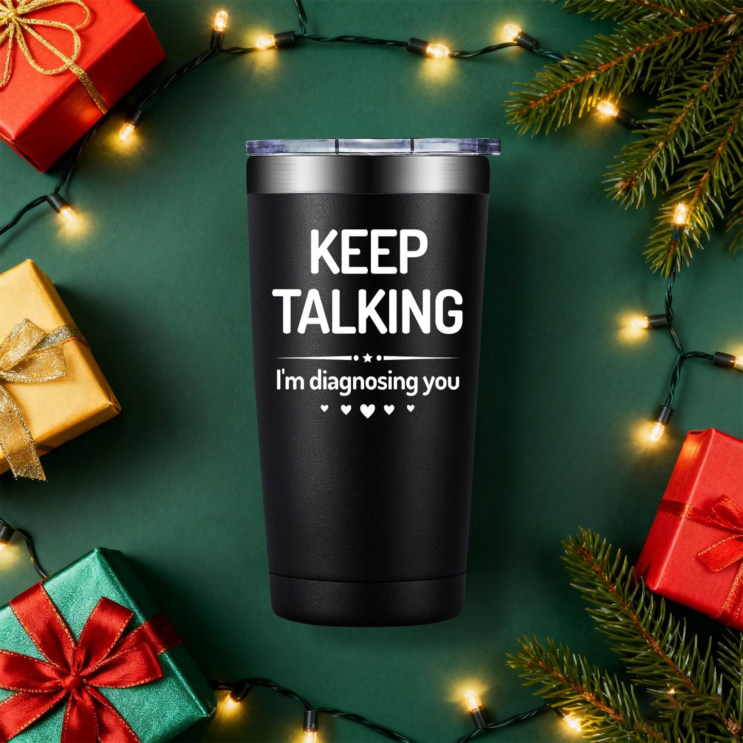 SpenMeta Psychology Therapist Gifts for Women - Psychologist Gifts for Therapist, Graduation, School Counselor - Keep Talking I'm Diagnosing You Tumbler Cup
