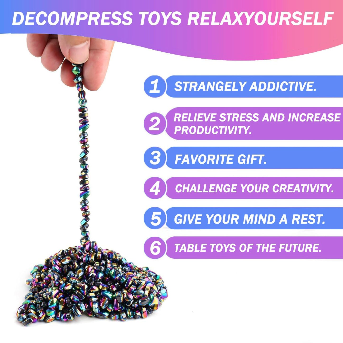 550pcs Desk Fidget Toys for Adults,Stress & Anxiety Relief, Sensory Fidget Toys for Office, ADHD, Autism,Ideal Gift (Colorful)