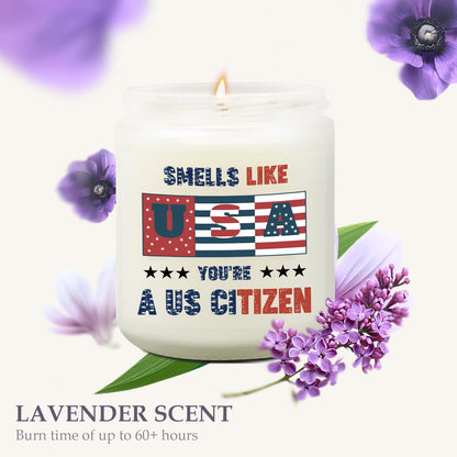 New American Citizen Gifts, Candle Gift for a New US Citizen, US Citizenship Gift for Women Men, Cool Gifts for American Citizenship, Flag Day Candle, Christmas Congratulations Present