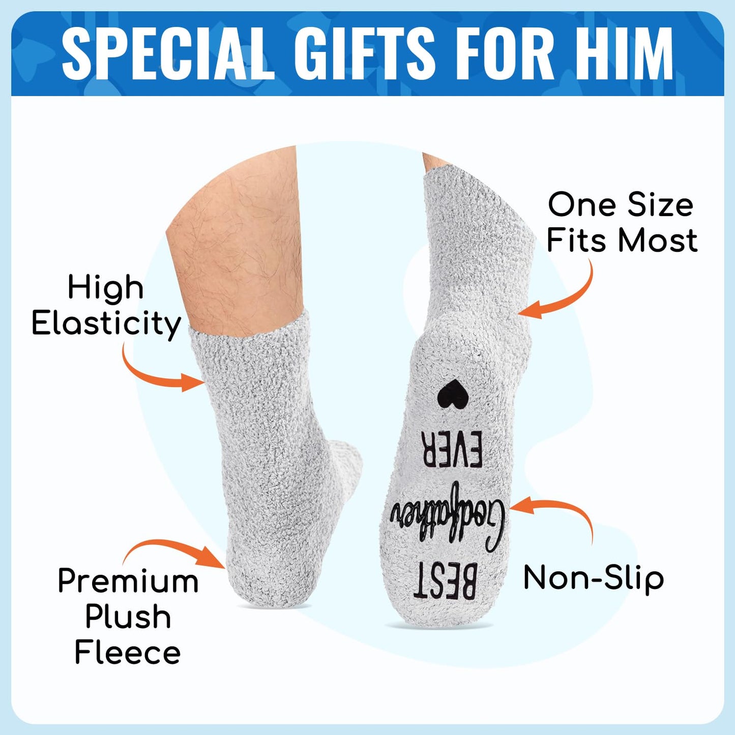 HAPPYPOP Fuzzy Socks for Men - Gifts for Grandson Nephew Cousin Godfather Father in Law