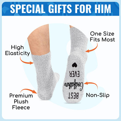 HAPPYPOP Fuzzy Socks for Men - Gifts for Grandson Nephew Cousin Godfather Father in Law