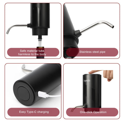 Electric Wine Aerator, Wine Decanter, Wine Dispenser, Wine Gift, Automatic One-Touch Wine Pourer Pump Wine Oxidizer for Red and White Wine Re-chargeable