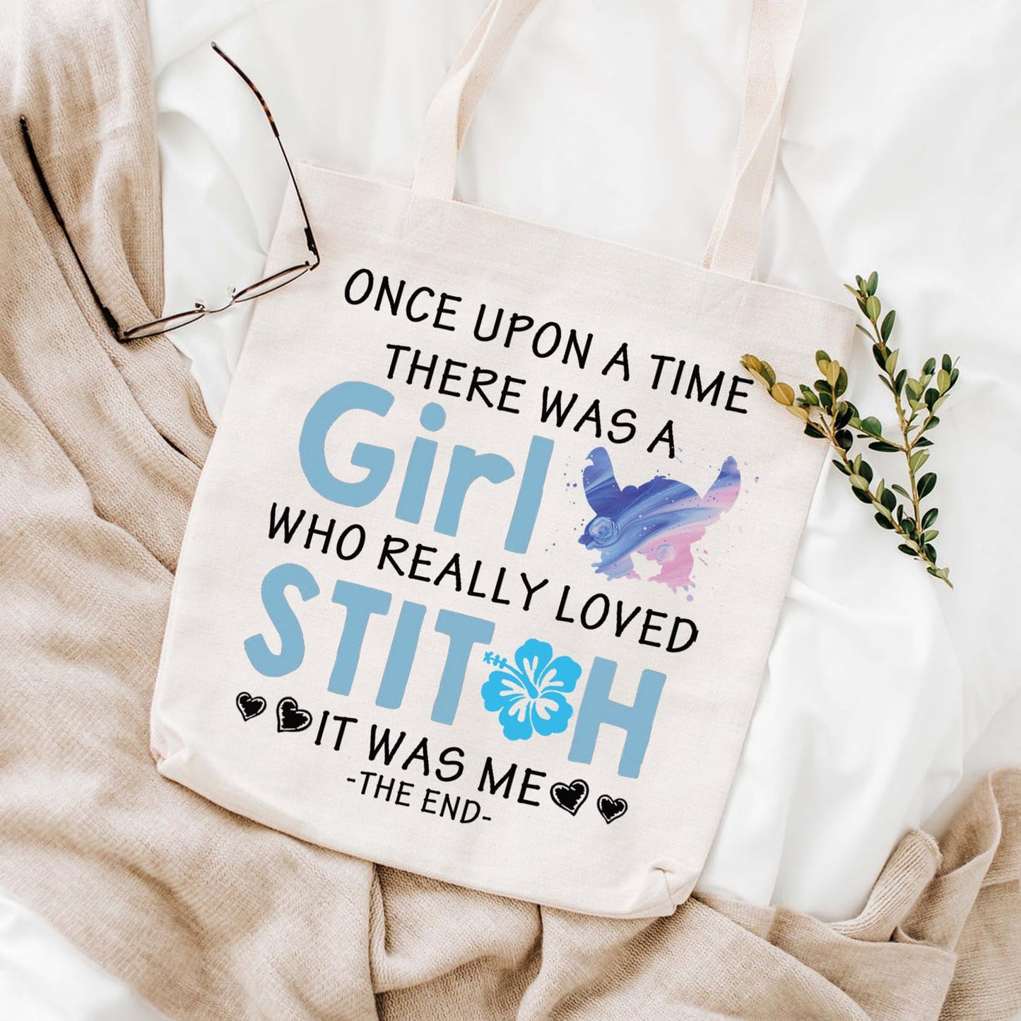WCGXKO Cartoon Lover Gift There Was A Girl Who Really Loved Cute Themed Tote Bag