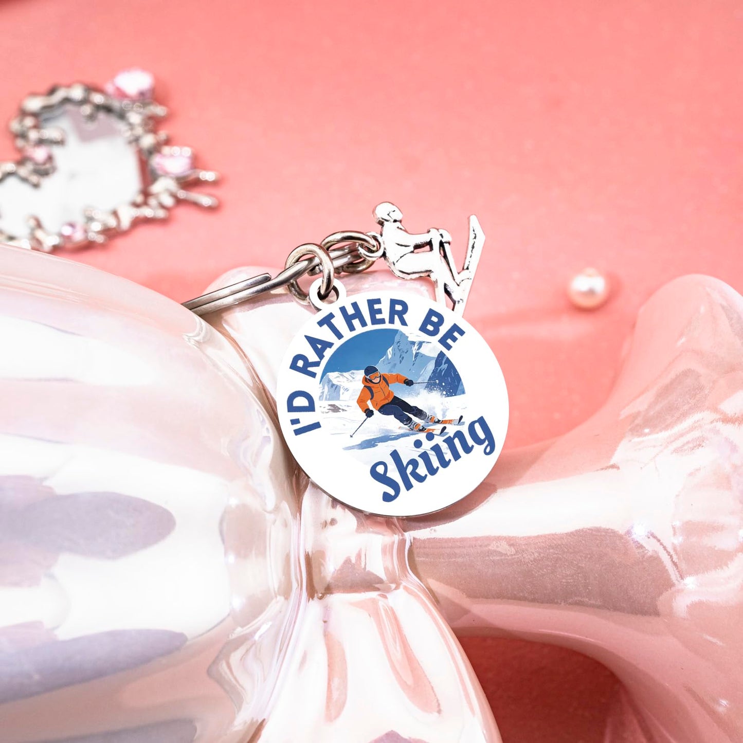 Ski Gifts for Men Women Skiing Accessories Keychain Snowboarding Gifts for Men Ski Gear Decor Birthday Christmas Gift for Skiers Skiing Stuff