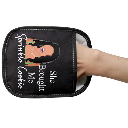 LEVLO Real Housewife Kitchen Pot Holder RHONJ TV Gift She Brought Me Sprinkle Cookie Oven Mitt for Fans Mom(Sprinkle Cookie)