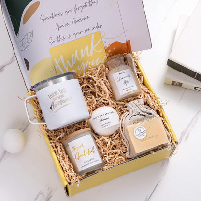 Thank You Gifts for Women Spa Thoughtful Unique Office Gift for Coworkers Nurse Friends Men Boss Employee Secretary Hostess Teacher Mom Principal Appreciation Gift Boxes Coffee Mug Holiday Gift Basket