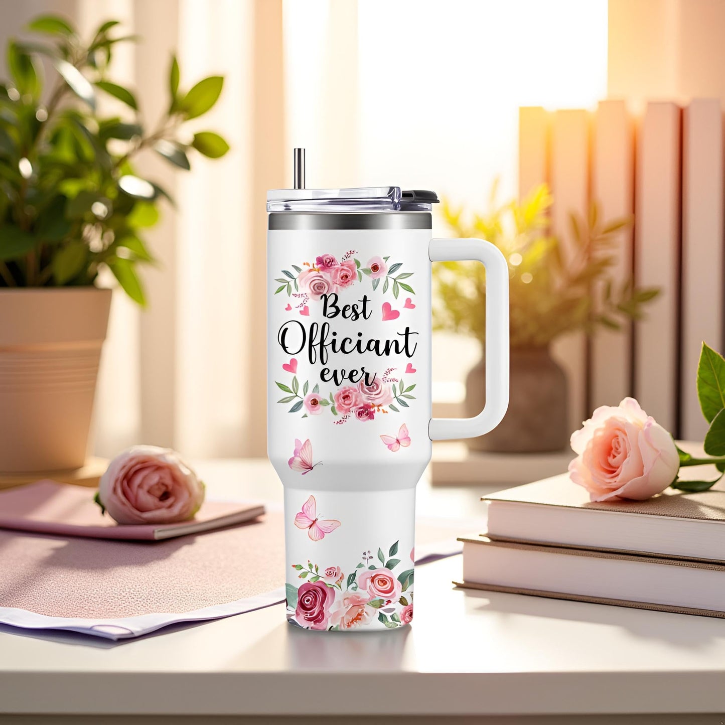 Wedding Officiant Gifts Tumbler, Best Officiant Ever Gift from Couple, Wedding Thank You Gifts for Bridesmaid, Funny Bride Groom Party Gift Coffee Cup 40oz
