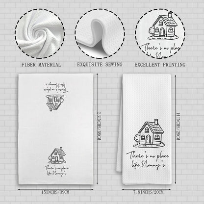 Nanny Gifts Kitchen Towels, There's No Place Like Nanny's Decorative Dish Tea Towels, Best Grandma Mother's Day Birthday Gifts from Granddaughter Grandson Hand Towels for Bathroom 16X24In