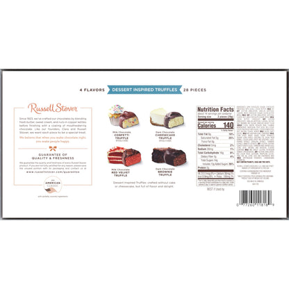 RUSSELL STOVER Assorted Milk & Dark Chocolate Dessert Inspired Truffles Candy Gift Box, 14.9 oz.