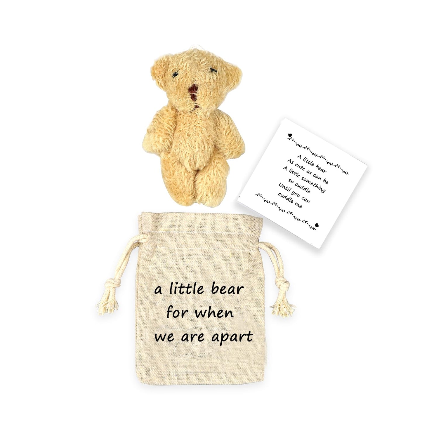 LUOKIFUR Pocket Bear Gift Long Distance Teddy Bear I Love You/Couple Memorial/Missing You Gift (we are Apart)