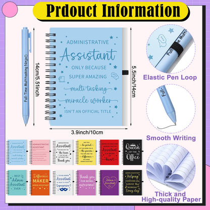 Glenmal 36 Pcs Administrative Professional Day Gifts Bulk 16oz Inspirational Plastic Cups Thank You Notebook Mini Pen Administrative Assistant Gifts for Secretary Receptionist Staff Coworker