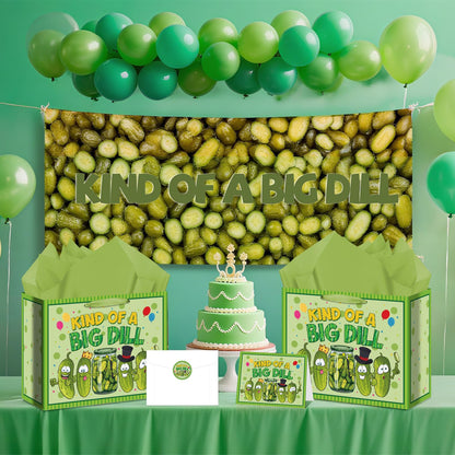 Allparty Funny Pickle Gift Bag Cute Pickle Birthday Bag with Wrapping Paper Card Sticker Envelope Fruit Vegetable Cucumber Party Goodies Favors Bags for Boys Girls Baby Shower Gifts Wrap
