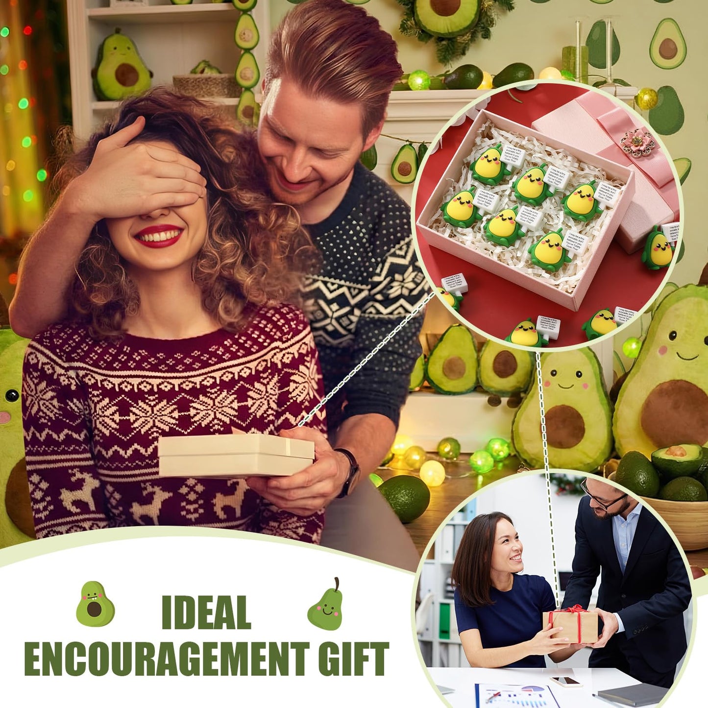 Gejoy 25 Pcs Mini Rubber Avocado Toys Positive Gifts Avocados Mini Figurines Decorations and Encouragement Birthday Motivational Gifts for Colleague Staff Teacher