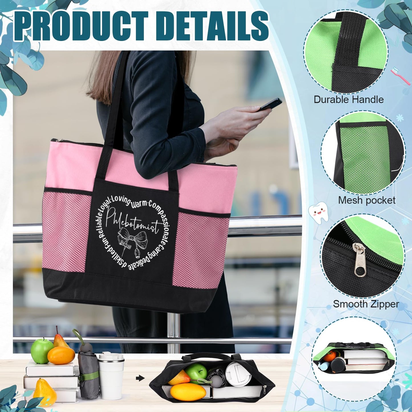 Phlebotomist Recognition Gifts Bulk Phlebotomist Technician Tote Bag Essentials Thank You Gifts for Nurse Week