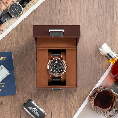 ProCase Watch Box, Single Mens Watch Case, Watch Storage Holder Organizer, Watch Display Case with Glass Lid, Anniversary Birthday Valentine Gifts for Men Women -1 Slot, Espresso