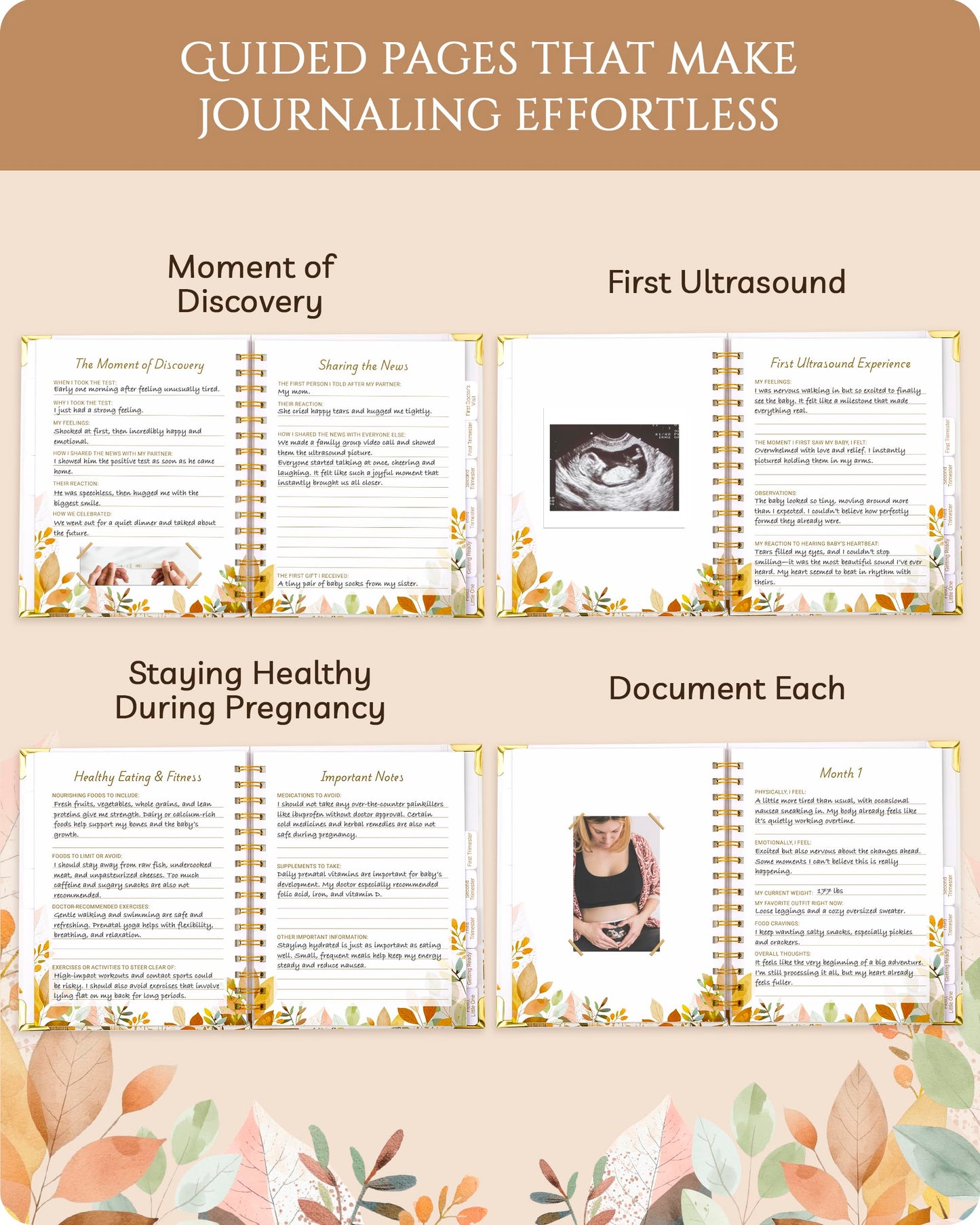 Pregnancy Journal – 82 Page Hardcover Memory Book for Expecting Moms | Beautiful & Thoughtful Mom to Be Gift, Pregnancy Book for First Time Moms, Ultrasound Baby Picture Pocket