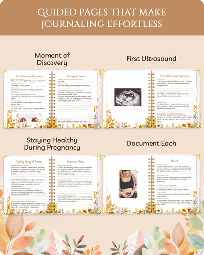 Pregnancy Journal – 82 Page Hardcover Memory Book for Expecting Moms | Beautiful & Thoughtful Mom to Be Gift, Pregnancy Book for First Time Moms, Ultrasound Baby Picture Pocket