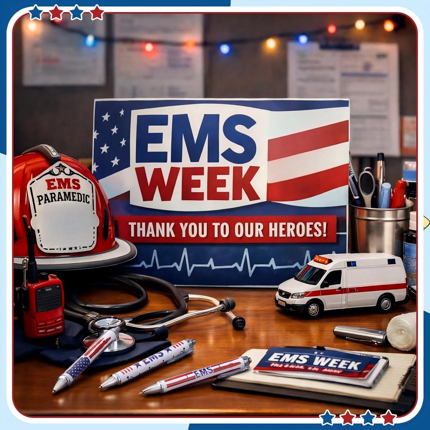 Motipuns 12 Pcs Emergency Medical Services Week Appreciation Gift EMS Gifts Pen for Women Paramedics Ballpoint Pens EMT First Responders Party Favor for Doctor EMS Nurse Graduation Office Accessories