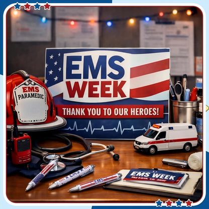 Motipuns 12 Pcs Emergency Medical Services Week Appreciation Gift EMS Gifts Pen for Women Paramedics Ballpoint Pens EMT First Responders Party Favor for Doctor EMS Nurse Graduation Office Accessories
