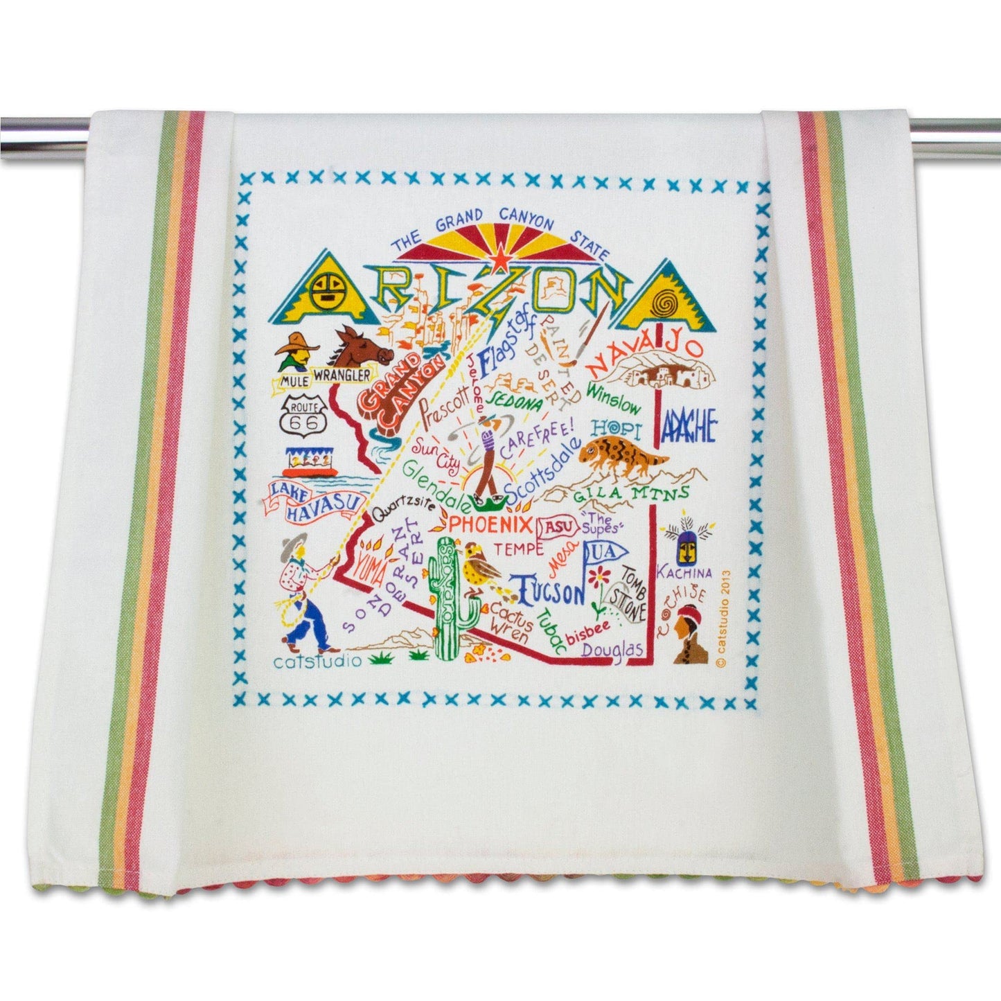 Catstudio Arizona Dish Towel - U.S. State Souvenir Kitchen and Hand Towel, Perfect Tea Towels for Arizona Lovers, Travel Souvenir, Housewarming Gifts, Couple Gifts