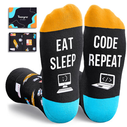 HAPPYPOP Funny Appreciation Gifts - Socks for Cook Baker Coder Cop, Birthday Gift Idea for Women Men