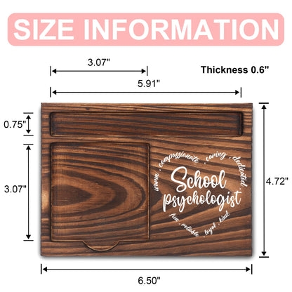 School Psychologist Gifts, School Psychologist Appreciation Gifts, Thank You Gifts, Sticky Note Holder, Post-it Note Dispenser for Desk, Wooden Post-it Note & Pen Holder 6.5" x 4.7" - FTA109