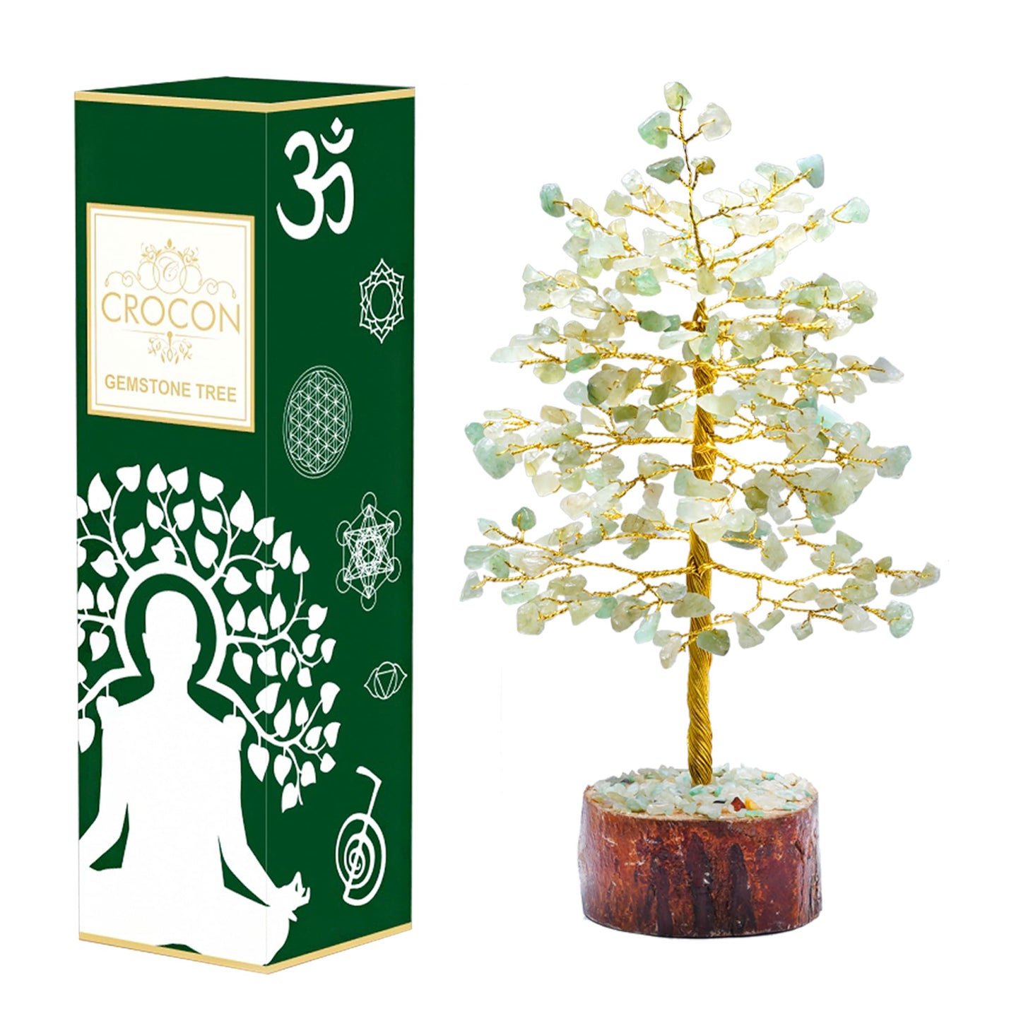 Crocon® Green Jade Healing Crystals Tree Bonsai Desk Decor for Women Home Room Decor Spiritual Gift Meditation Crystals Room & Office Decor Cute House Warming Gifts for Women Mom Birthday her - 10"
