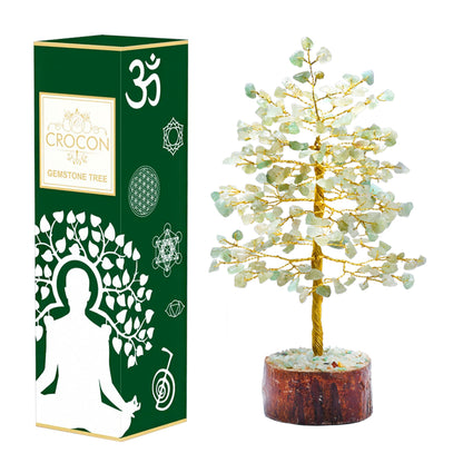 Crocon® Green Jade Healing Crystals Tree Bonsai Desk Decor for Women Home Room Decor Spiritual Gift Meditation Crystals Room & Office Decor Cute House Warming Gifts for Women Mom Birthday her - 10"