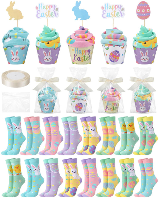 16 Pairs Graduation Cupcake Socks for Graduates Crew Cotton Socks Gift Bulk for Graduation Basket Stuffers