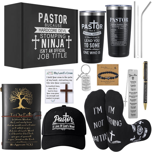 10 Pcs Pastor Appreciation Gifts for Men, Christian Pastor Gifts for Dad Husband Grandpa Male Friends Coworker Birthday Christmas