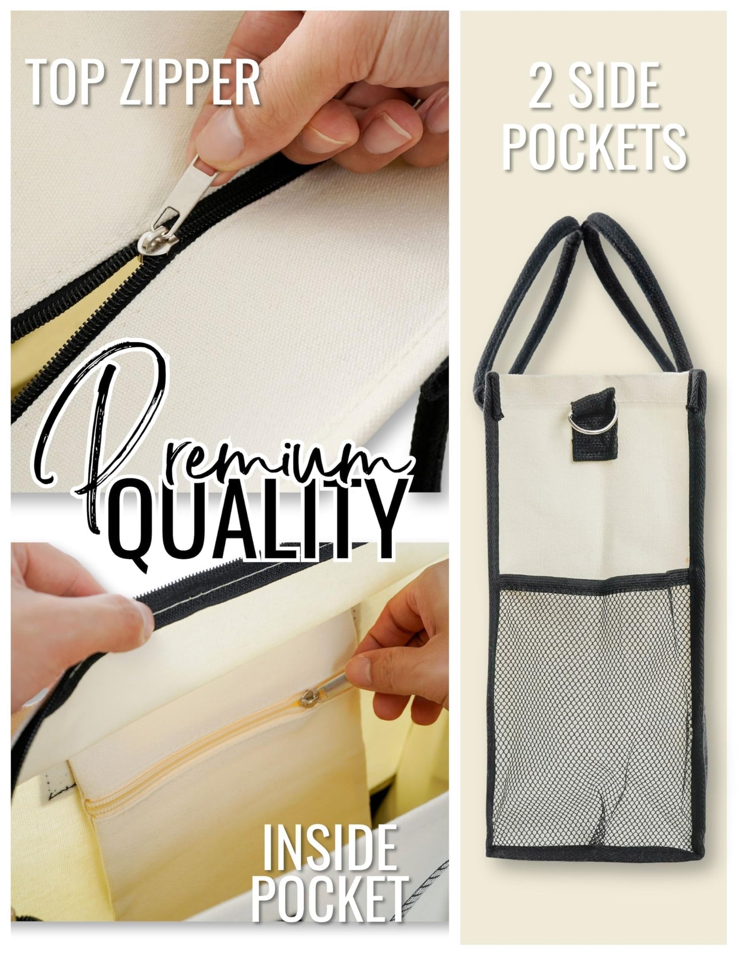 InnoBeta Masters Degree Graduation Gifts for Her Canvas Tote Bag with Top Zipper Closure and Shoulder Strap for Graduation - Master It
