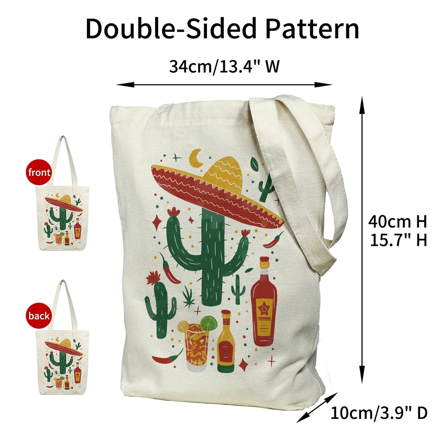 itgowisa Canvas Tote Bag for Women, Aesthetic Tote Bag with Zipper Pocket for Grocery Travel Work Gift, Canvas Shopping Bag