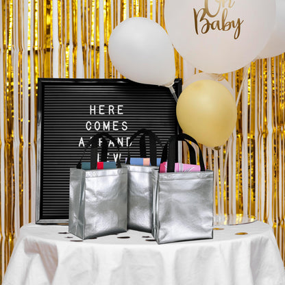 BLEWINDZ 100 Medium Reusable Gift Bags with Handles - Ideal Party Favors & Shopping Bags (10 Colors)