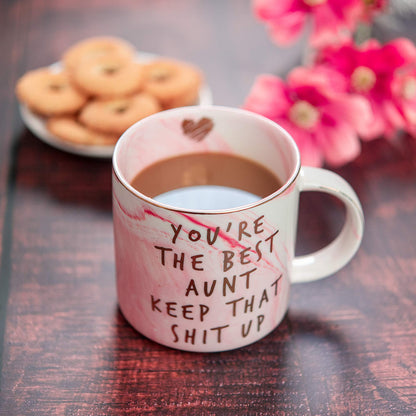 Hendson Aunt Gifts from Niece, Nephew - You're The Best Aunt Keep That S Up - Funny Present for Auntie - BAE Best Auntie Ever Gifts for Birthday - Great Favorite Aunty Mug, Ceramic Coffee Cup