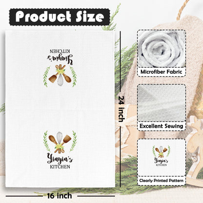 Yiayia Gifts Kitchen Towels - Gifts for Grandma Yiayia Dish Towels, Rustic Grandma Mothers Day Birthday Decorative Absorbent Dishcloths Hand Towel for Kitchen Decor 16x24 Inches