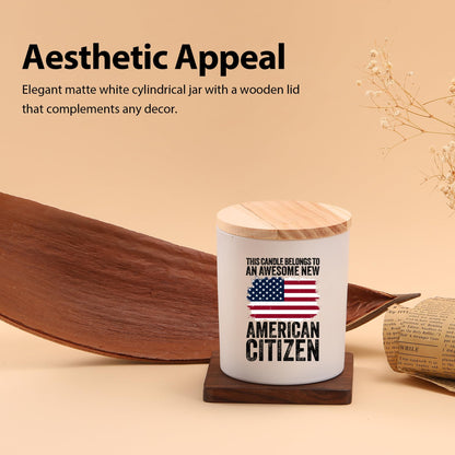 This Candle Belongs to an Awesome New American Citizen Citizenship Gifts for Family Friends American Flag Scented Candles Home Office Jar Candles Lavender Scent Soy Wax Candles 9.5 oz