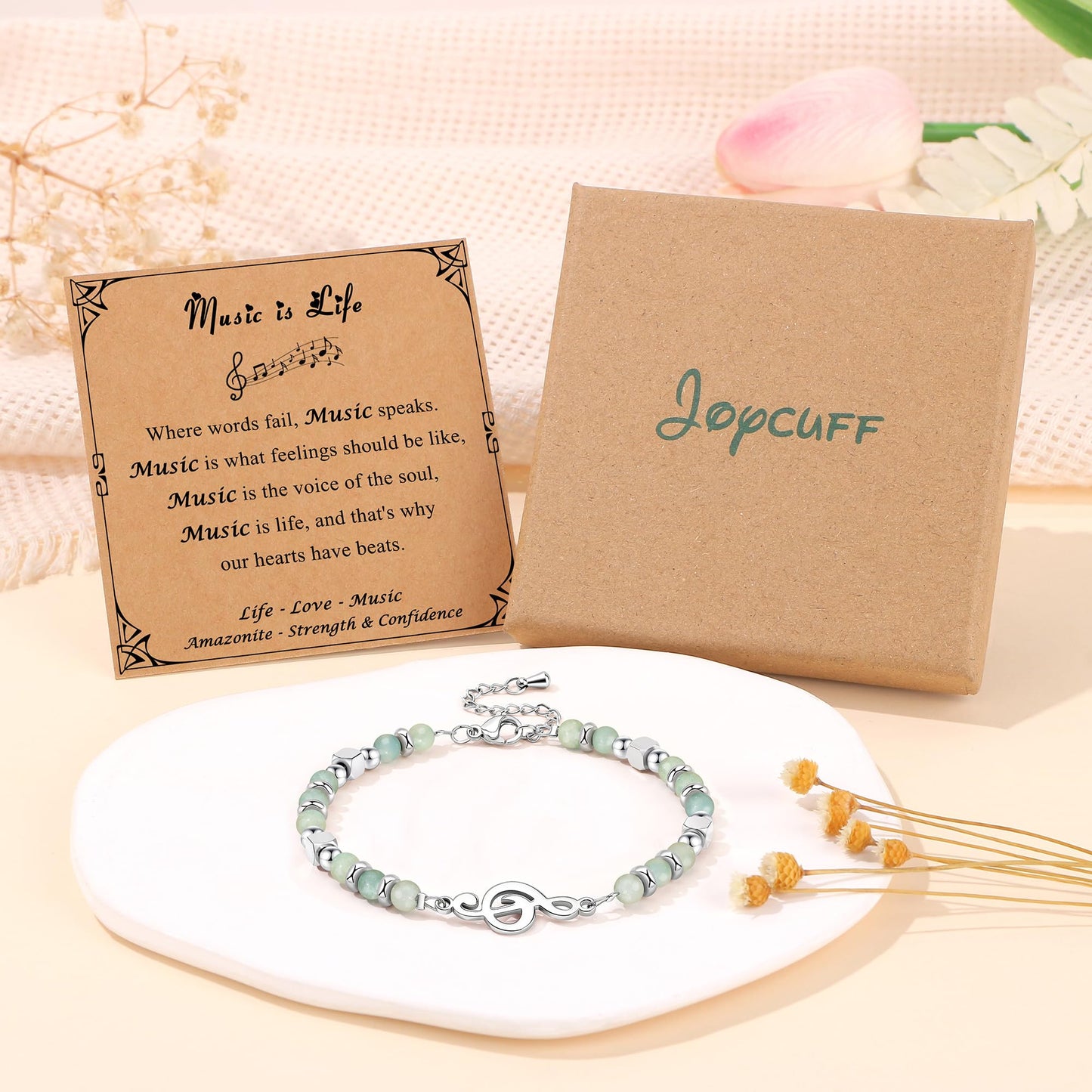 JoycuFF 𝗚𝗶𝗳𝘁𝘀 𝗳𝗼𝗿 𝗪𝗼𝗺𝗲𝗻 𝗠𝗼𝗼𝗻𝘀𝘁𝗼𝗻𝗲 𝗕𝗿𝗮𝗰𝗲𝗹𝗲𝘁 Amazonite Colorful Imperial Jasper Stainless Steel Beads Bracelets, Graduation Christmas Valentines Mothers Day Birthday Gifts