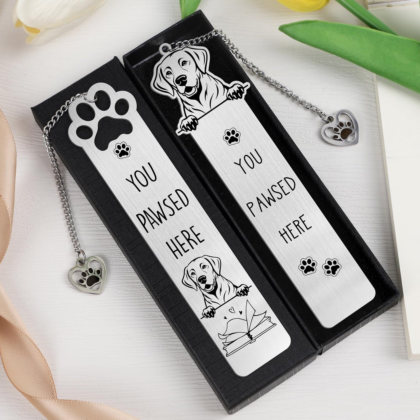 Labrador Funny Dog Bookmark Gift - Shejdgart 2PCS Funny Bookmark for Labrador Retriever Lovers Unique Dog Mom Book Mark Birthday Gifts for Puppy Lovers Bookworm Nerd Women Friends Pet Owners Coworker