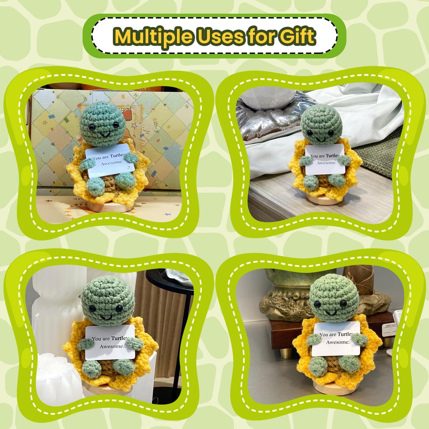 Positive Handmade Mini Turtle Sunflower Crochet: Funny Gift for All Ages (Women, Men, Grandkids) – Great for Valentines Day Gifts, Birthdays, Secret Santa & Mom Gifts