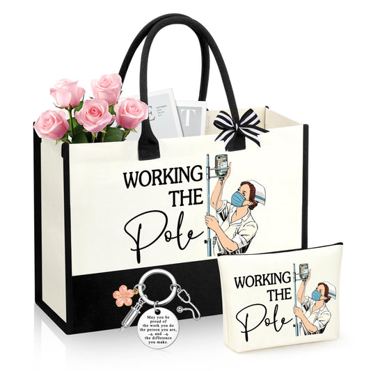 Nurse Gifts Nurses Week Gift Nurse Appreciation Gifts for Women Gift for Nurses Canvas Tote Bag Keychain