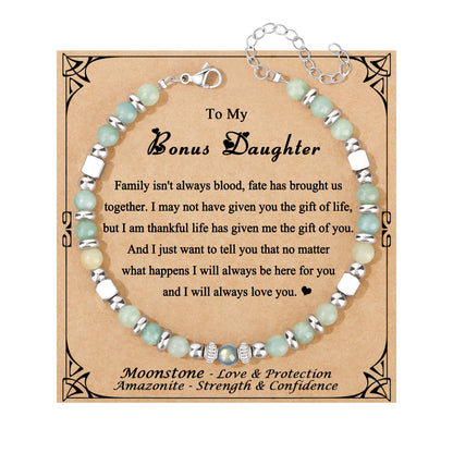 JoycuFF 𝗚𝗶𝗳𝘁𝘀 𝗳𝗼𝗿 𝗪𝗼𝗺𝗲𝗻 𝗠𝗼𝗼𝗻𝘀𝘁𝗼𝗻𝗲 𝗕𝗿𝗮𝗰𝗲𝗹𝗲𝘁 Amazonite Colorful Imperial Jasper Stainless Steel Beads Bracelets, Graduation Christmas Valentines Mothers Day Birthday Gifts