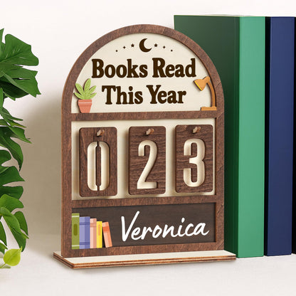 Books Read This Year Counter Valentines Day Gifts For Women Readers, Personalized Book Counter Tracker Bookshelf Decor, Bookish Gifts Accessories For Book Lovers, Bookworm, Bookclub Stocking Stuffers