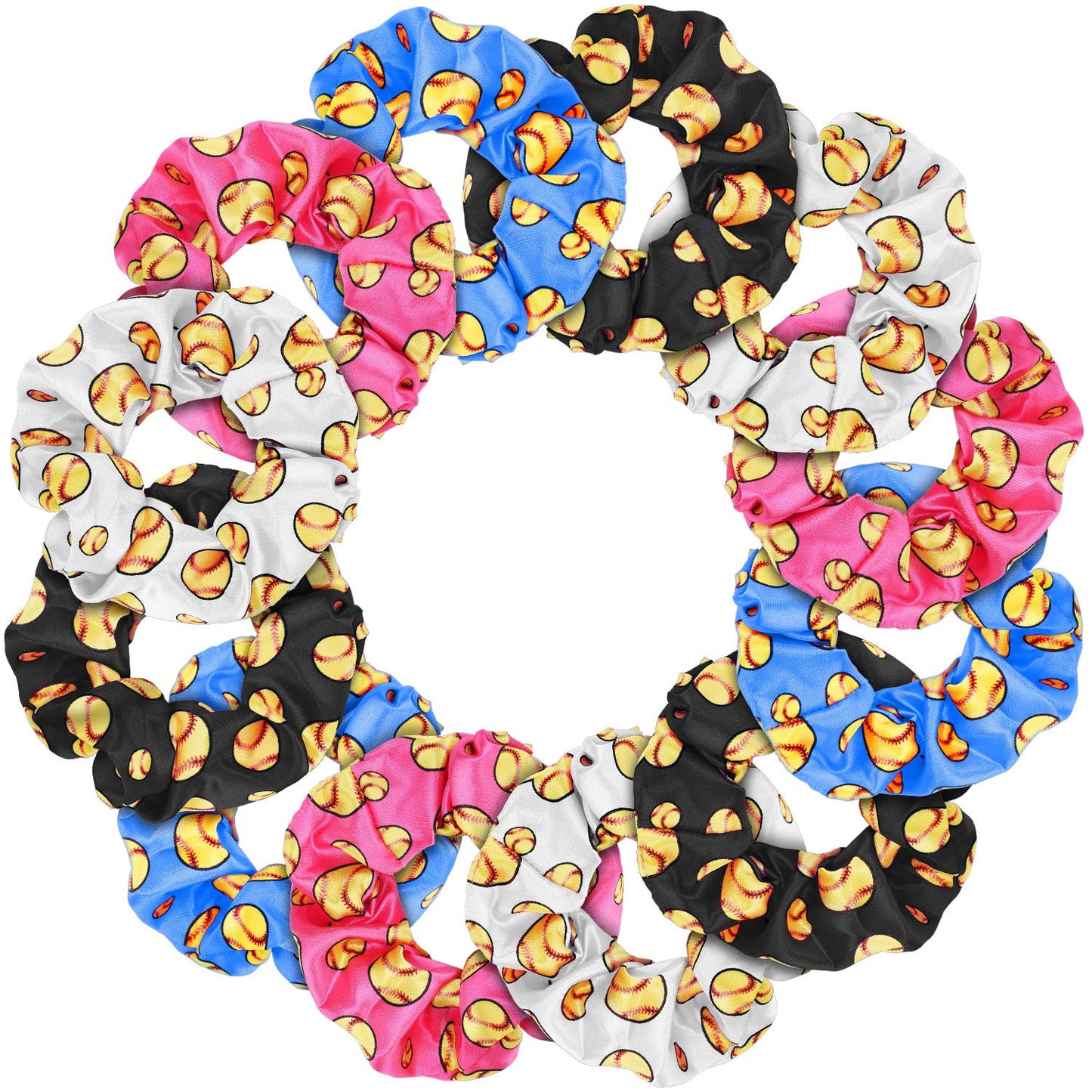 20 Pieces Softball Scrunchies Gifts for Girls Softball Party Favors Hair Ties Bulk Hair Accessories for Girls Women Goodie Bags Favors