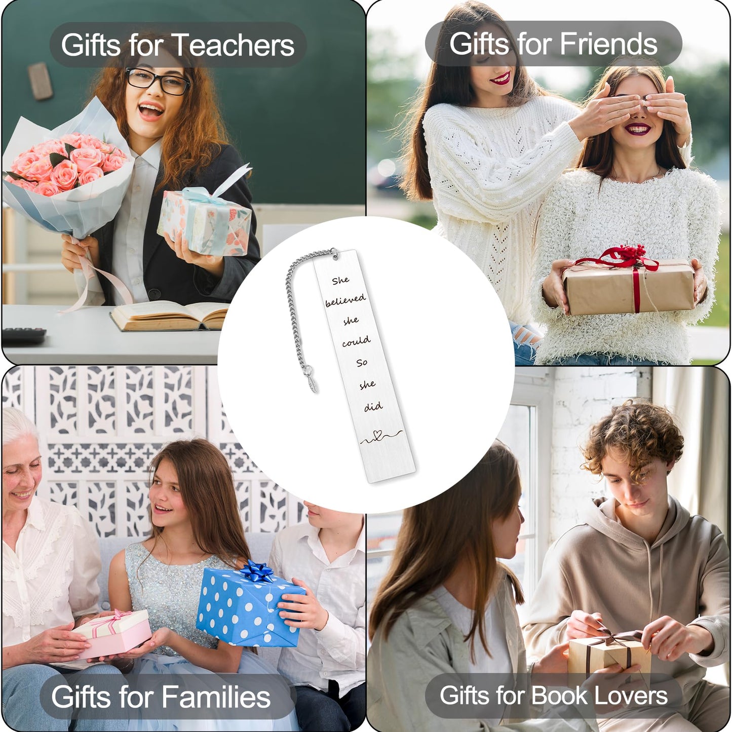 Congratulations Gifts for Women Reading Lovers Metal Bookmark Book Accessories She Believed She Could So She Did New Job Proud of You Graduation Gifts Inspirational Gift for Best Friend Her Nurse