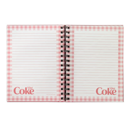 CrownJewlz Coca-Cola Diet Coke Spiral Journal with Folding Pocket Notepad, Bows and Glitter Can Pattern, Pink and Shiny Red Can, Cute Aesthetic for Travel, School, Office, and Daily Writing