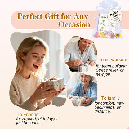 10 Sets Inspirational Card Gifts with Positive Affirmation Card & 5 Resin Figurines, Daily Mindfulness & Encouragement Gifts for Women, Friends, Birthday & Thanksgiving (10, Gentle reminder)