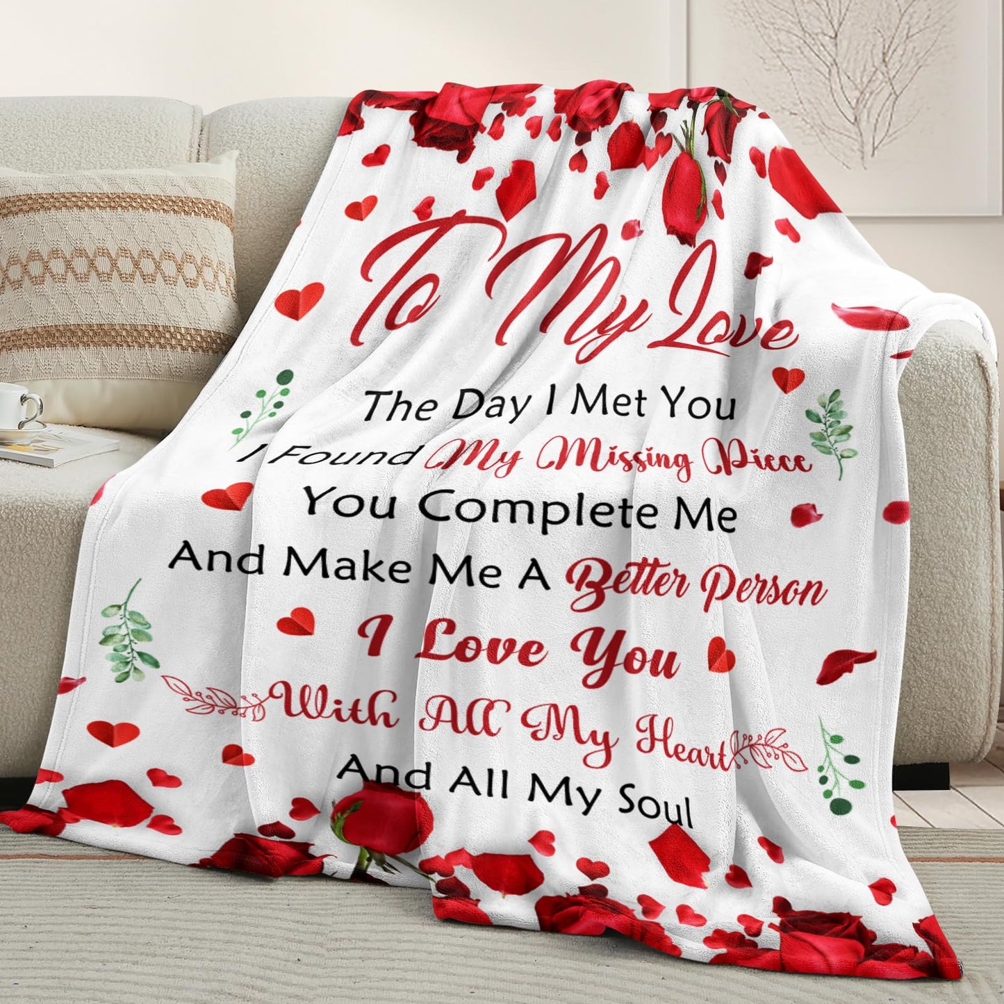 Anniversary Romantic Gifts for Women - Mothers Day Blanket Gift for Her Wife Girlfriend - to My Love Blanket - I Love You Gift for Her - Wife Girlfriend Birthday Gifts Ideas - 50"x60"