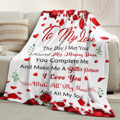 Anniversary Romantic Gifts for Women - Mothers Day Blanket Gift for Her Wife Girlfriend - to My Love Blanket - I Love You Gift for Her - Wife Girlfriend Birthday Gifts Ideas - 50"x60"