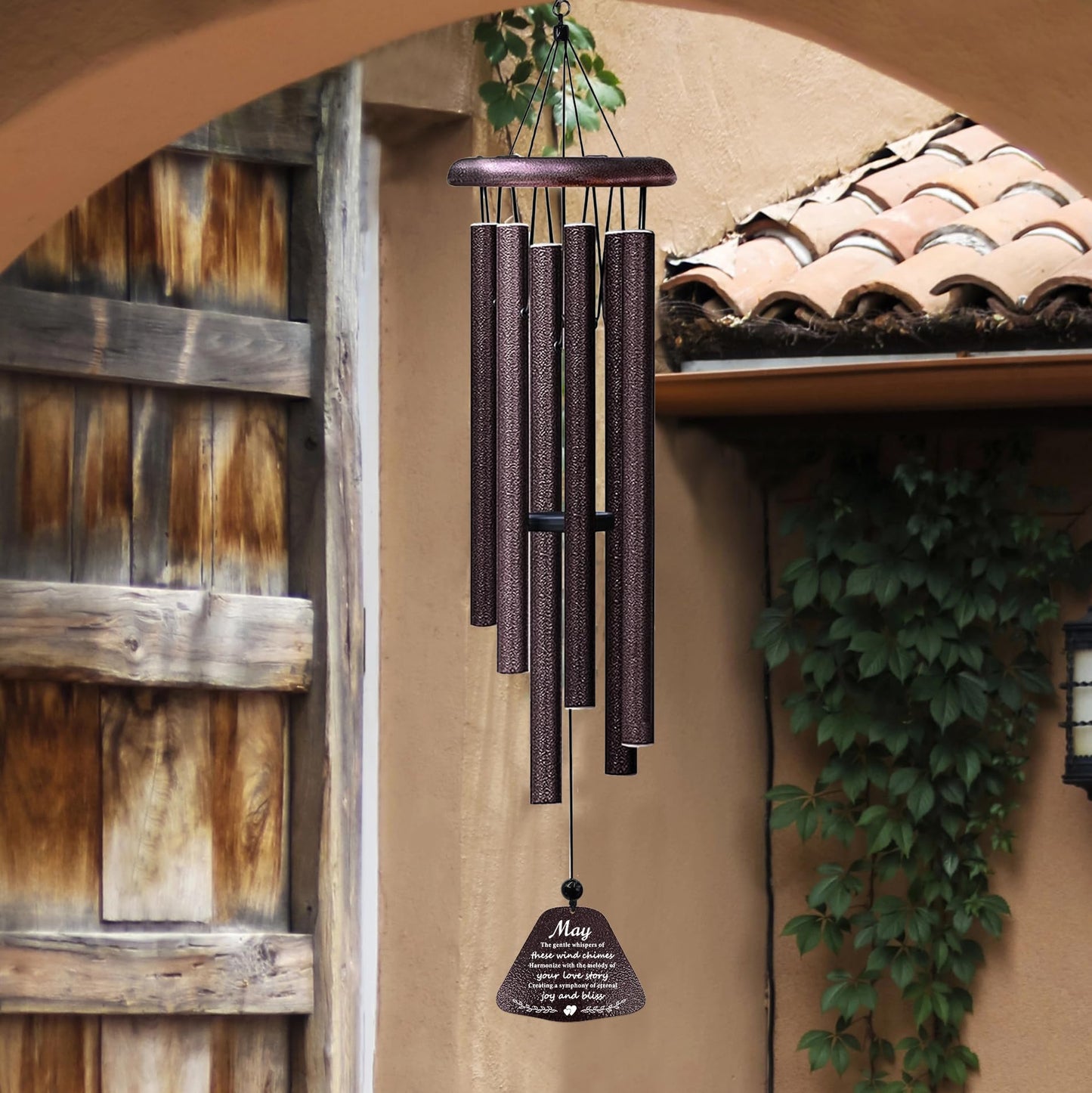 ZANIION 40th Anniversary Wedding Gifts Wind Chime 32", Happy 40 Years of Marriage Gifts Idea, 40th Anniversary Decorations for Couples, Parents, Husband, Wife, Romantic Gift for Her/Him Wine Bell 32"